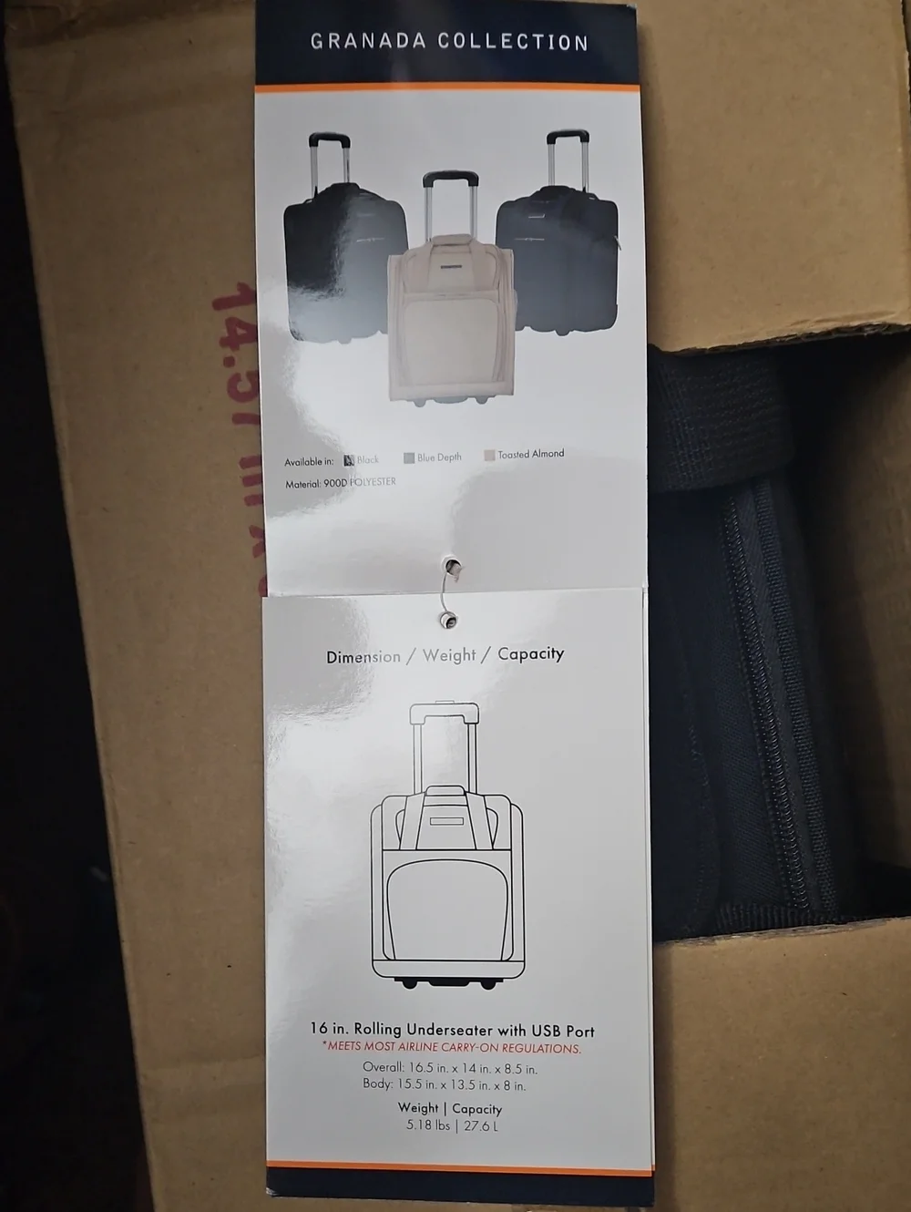 French Connection Black Rolling Carry-On Garment Tote